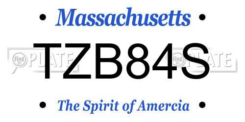 TZB84S Massachusetts License Plate