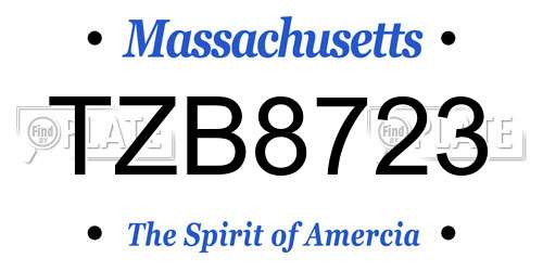 TZB8723 Massachusetts License Plate