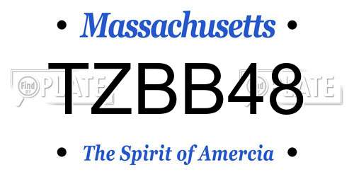 TZBB48 Massachusetts License Plate