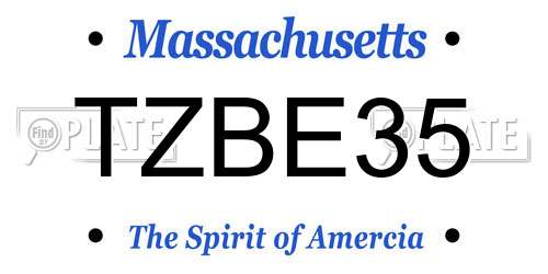 TZBE35 Massachusetts License Plate