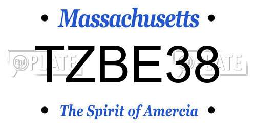 TZBE38 Massachusetts License Plate