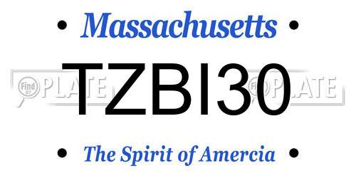 TZBI30 Massachusetts License Plate
