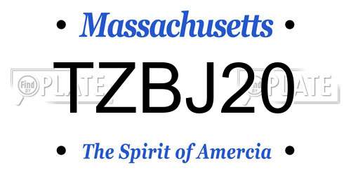TZBJ20 Massachusetts License Plate