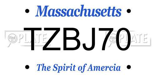 TZBJ70 Massachusetts License Plate