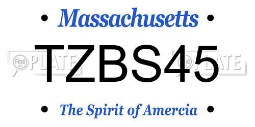 TZBS45 Massachusetts License Plate