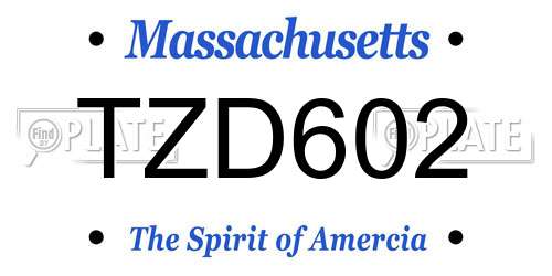 TZD602 Massachusetts License Plate