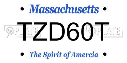 TZD60T Massachusetts License Plate