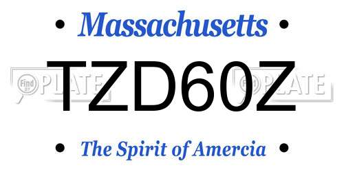 TZD60Z Massachusetts License Plate