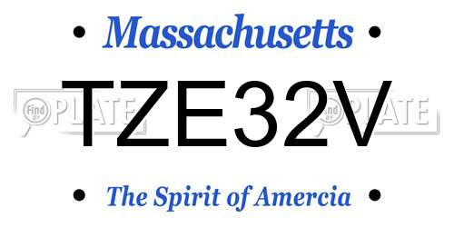 TZE32V Massachusetts License Plate