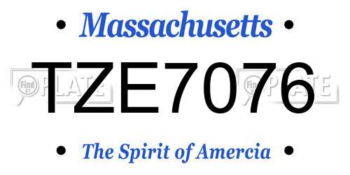 TZE7076 Massachusetts License Plate