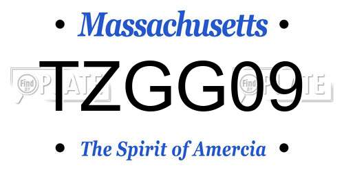 TZGG09 Massachusetts License Plate