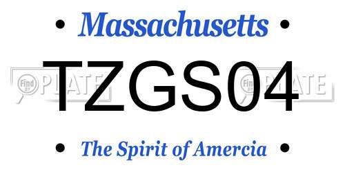 TZGS04 Massachusetts License Plate