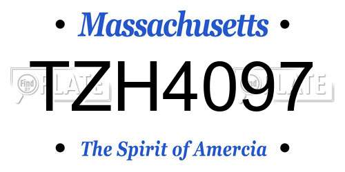 TZH4097 Massachusetts License Plate