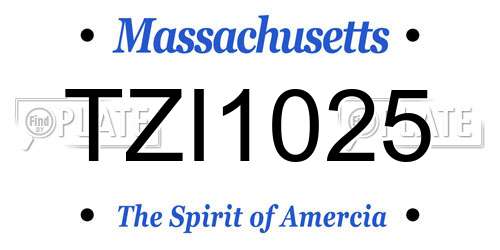 TZI1025 Massachusetts License Plate
