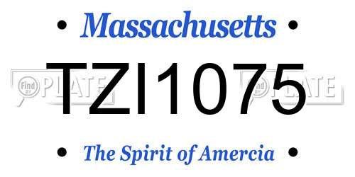 TZI1075 Massachusetts License Plate