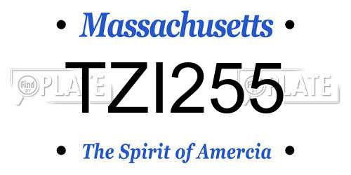 TZI255 Massachusetts License Plate