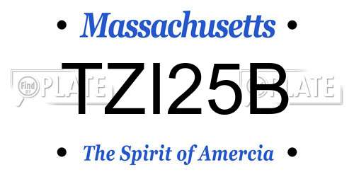 TZI25B Massachusetts License Plate