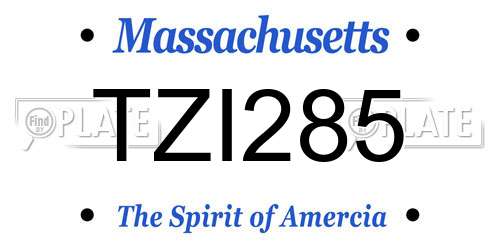 TZI285 Massachusetts License Plate