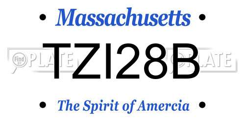 TZI28B Massachusetts License Plate