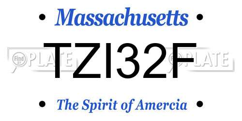 TZI32F Massachusetts License Plate