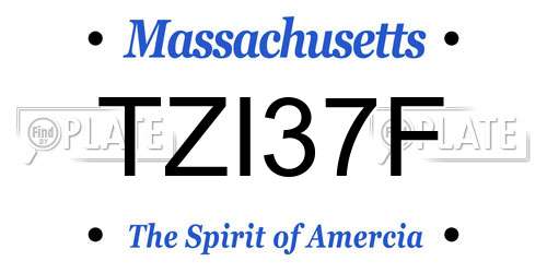 TZI37F Massachusetts License Plate