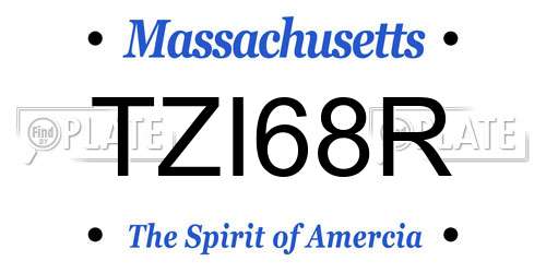TZI68R Massachusetts License Plate