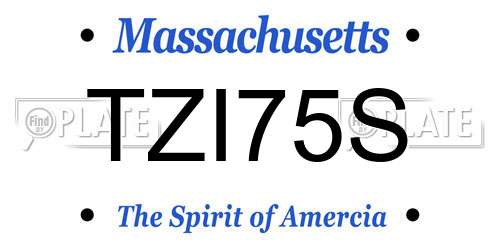 TZI75S Massachusetts License Plate
