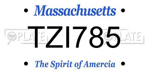 TZI785 Massachusetts License Plate