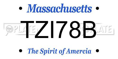TZI78B Massachusetts License Plate