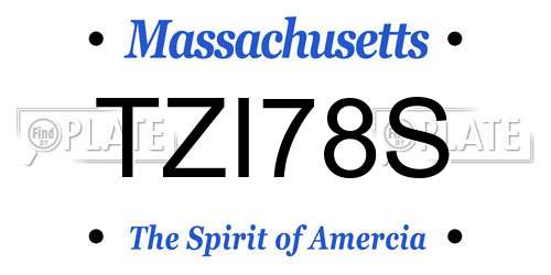 TZI78S Massachusetts License Plate