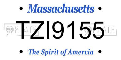 TZI9155 Massachusetts License Plate