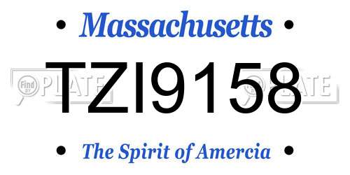 TZI9158 Massachusetts License Plate