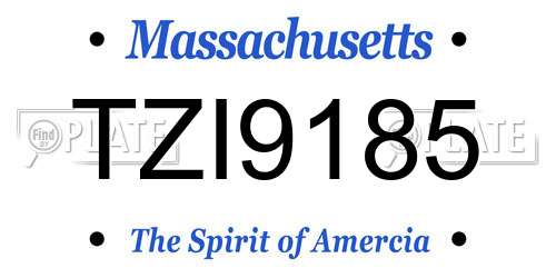 TZI9185 Massachusetts License Plate