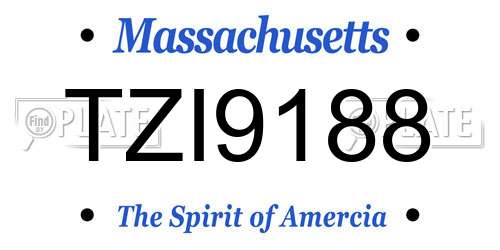 TZI9188 Massachusetts License Plate