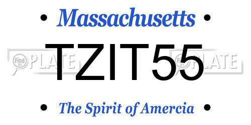 TZIT55 Massachusetts License Plate