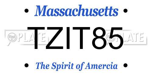 TZIT85 Massachusetts License Plate