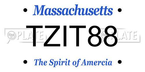 TZIT88 Massachusetts License Plate