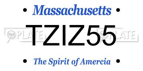 TZIZ55 Massachusetts License Plate