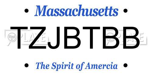 TZJBTBB Massachusetts License Plate