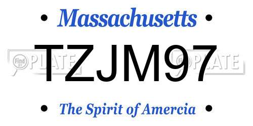 TZJM97 Massachusetts License Plate