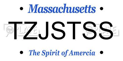 TZJSTSS Massachusetts License Plate