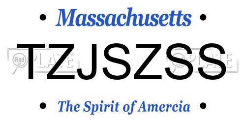 TZJSZSS Massachusetts License Plate
