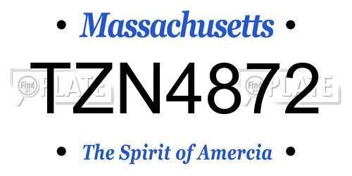 TZN4872 Massachusetts License Plate