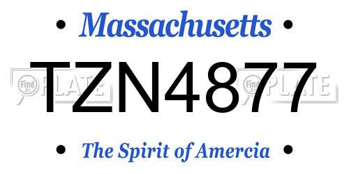 TZN4877 Massachusetts License Plate