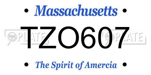 TZO607 Massachusetts License Plate