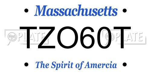 TZO60T Massachusetts License Plate
