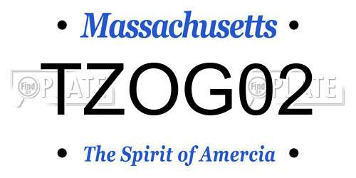 TZOG02 Massachusetts License Plate