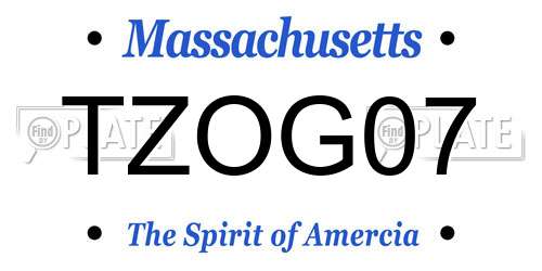 TZOG07 Massachusetts License Plate