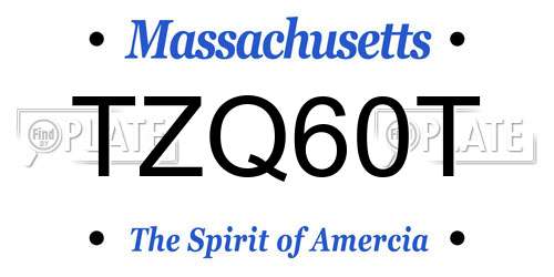 TZQ60T Massachusetts License Plate