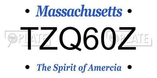 TZQ60Z Massachusetts License Plate